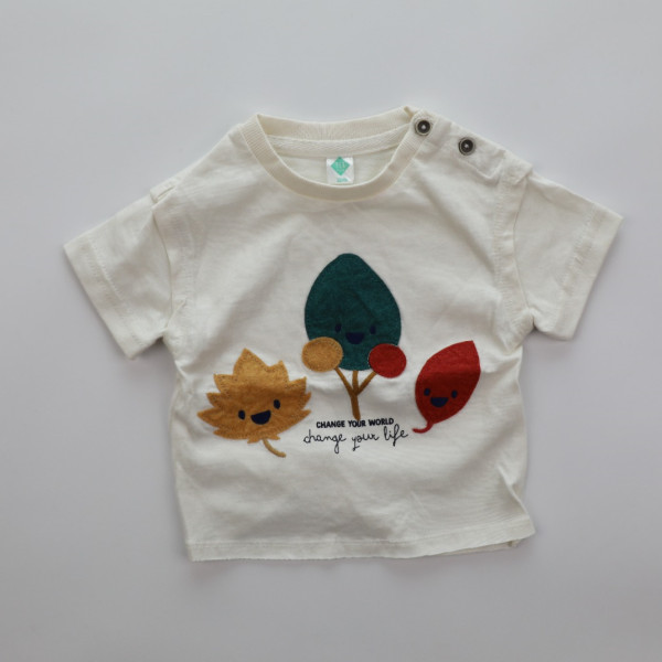 TEXT  Organic Cotton Children's T-shirt Embosed  Wovan 0-12 M