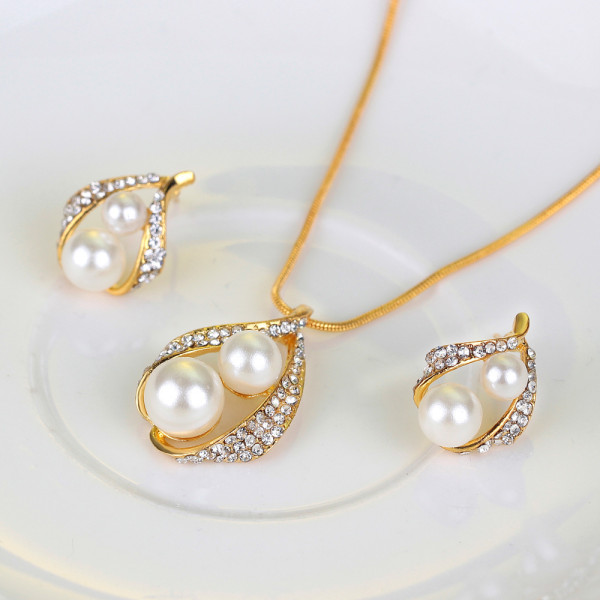 Jewelry Sets Simulated-Pearl Necklace Earrings