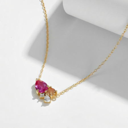 Ruby Clover Necklace, Four...