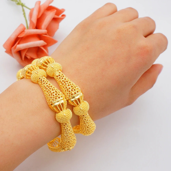 Gold Plated Ethiopian Bridal Bangles Single Pc