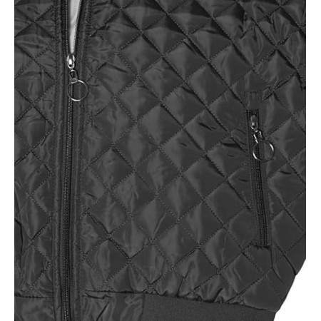 Slim Fit Lightweight Quilted Bomber Jacket for Men - Black