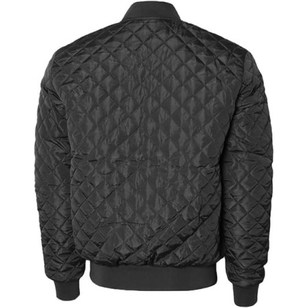 Slim Fit Lightweight Quilted Bomber Jacket for Men - Black