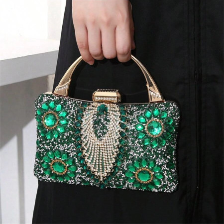 Diamonds Women Evening Bags Tassel Rhinestones Acrylic Party Day Clutch With Chain Shoulder Handbags Purse