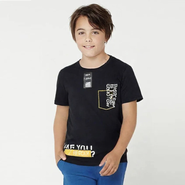 Piazaitalia Black Cotton T-shirt For Kids