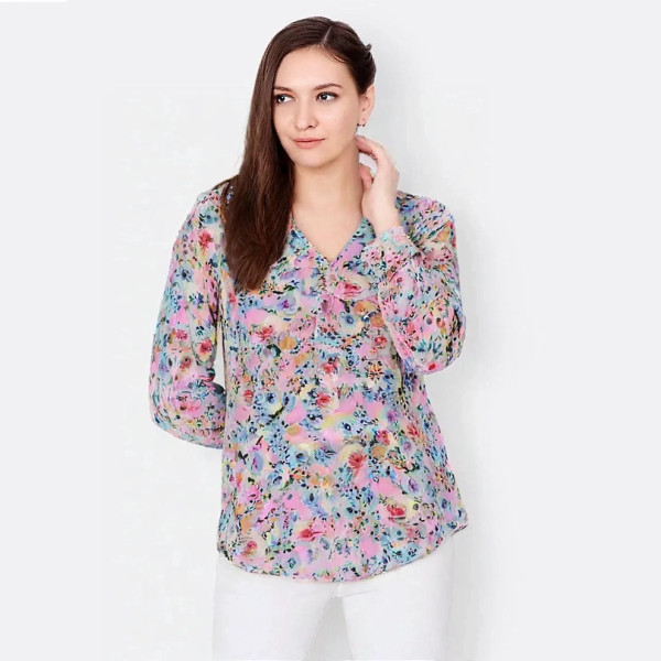 Women's Trendy  Floral Print Casual Shirt Long Sleeve