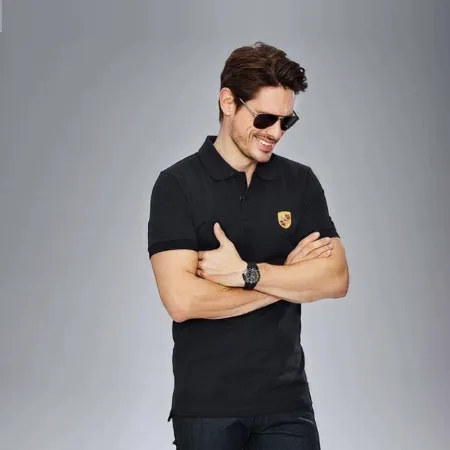 Porsche Crest Embroidered Polo Shirt | Men's Premium Black Cotton| Size-M Porsche Crest Embroidered Polo Shirt | Men's Premium Black Cotton| Size-M