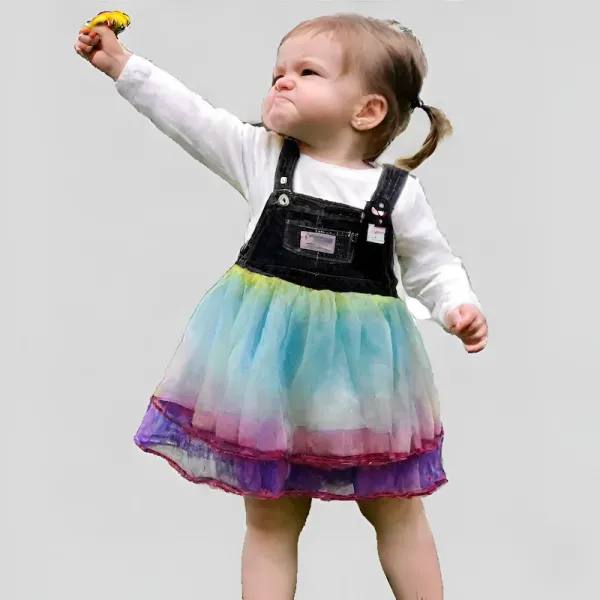 OshKosh Baby Girl  Sparkly  & Denim 4 Multicolore  Jumper Dress