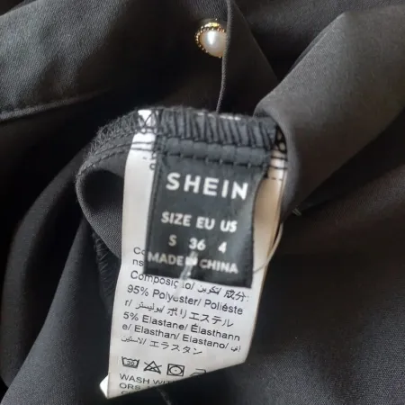 SHEIN Women's Fitted Waist Long Sleeve Button-Up Shirt |Size S