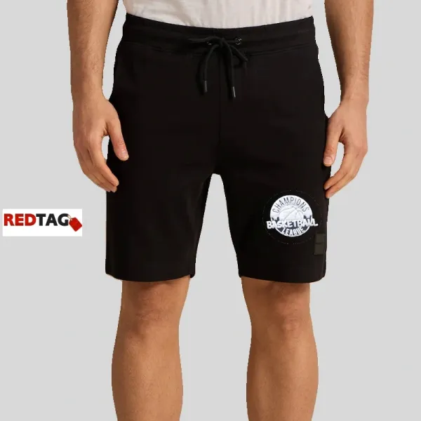 Red Tag Men's Jumprope Active Shorts - Black | Breathable & Comfortable for Sports