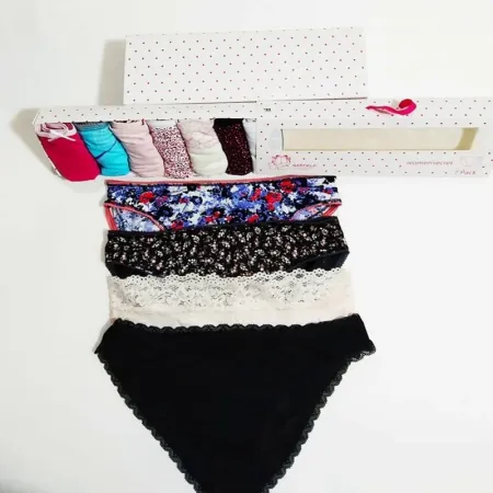 Women’s Secret Pack of 7 Classic Girls Cotton Panties – Assorted Colors & Prints, Breathable & Anti-Bacterial