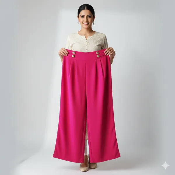 SHEIN EZwear Solid Wide Leg Pants for Woman