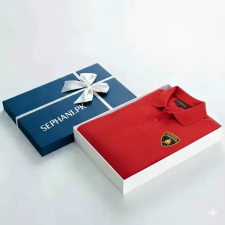 Lamborghini Squadra Corse Men's Performance Polo Shirt - Red