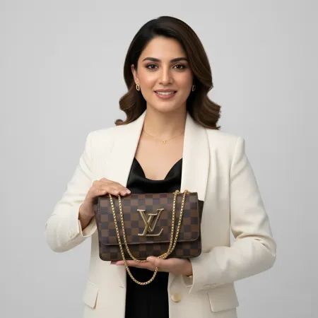 Louis Vuitton Golden Chain Crossbody Bag in Brown | Premium Monogram Canvas