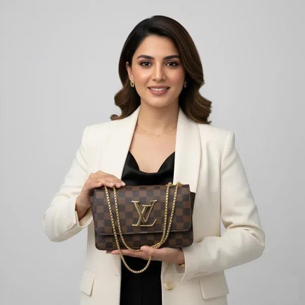 Louis Vuitton Golden Chain Crossbody Bag in Brown | Premium Monogram Canvas