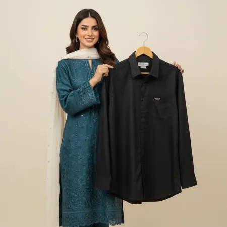 Hollister Ladies' Soft Cotton Linen Blend Long Sleeve Shirt - Black, Size M (Regular Fit)