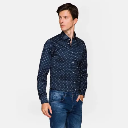 Diana 2 Navy Blue Printed Shirt