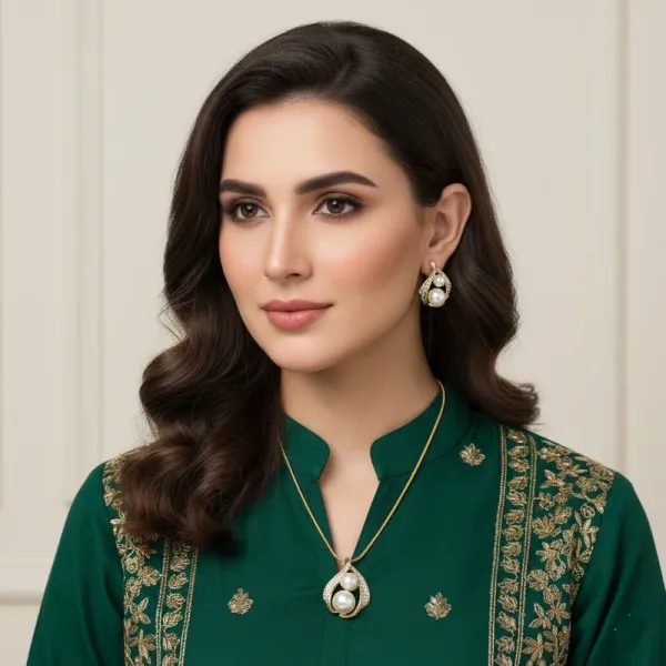Jewelry Sets Simulated-Pearl Necklace Earrings
