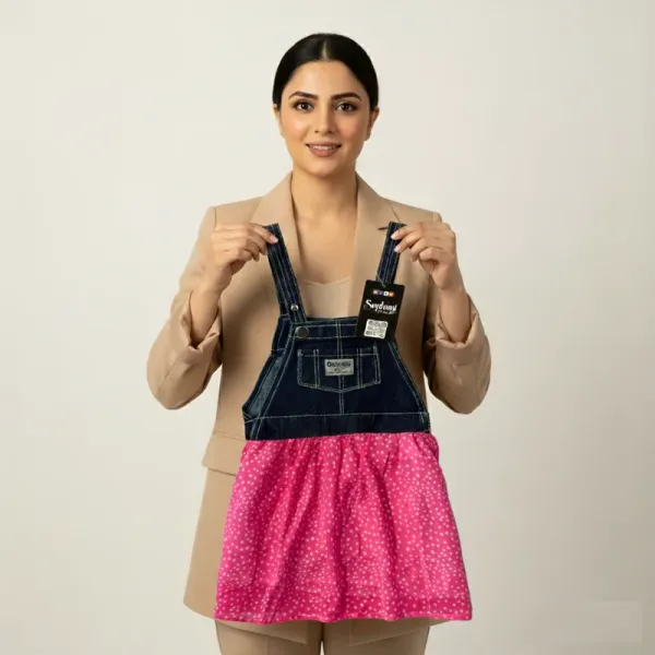OshKosh Baby Girl  Sparkly  & Denim pink Jumper Dress