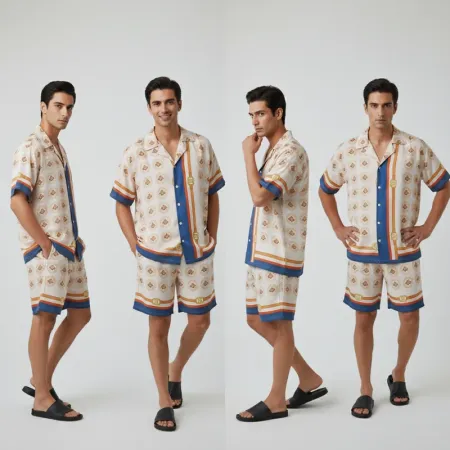 Gucci Pre-Fall  Equestrian Print Silk Twill Short-Sleeve Shirt