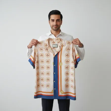 Gucci Pre-Fall  Equestrian Print Silk Twill Short-Sleeve Shirt