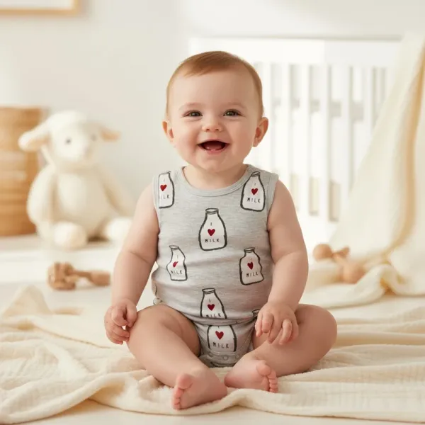 Baby Club| I Love Milk Onesie Baby Romper