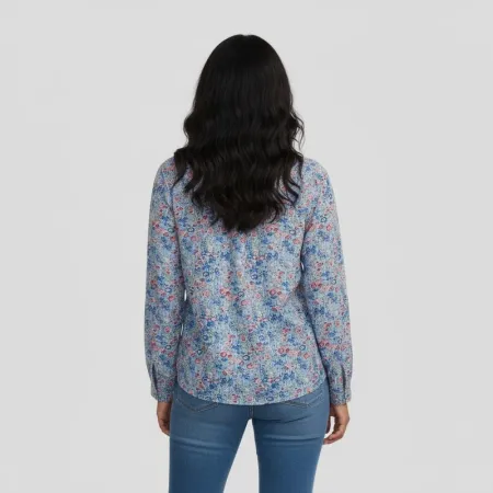 Springfield Women's Long Sleeve Floral Blouse - Blue (Size M) Springfield Women's Long Sleeve Floral Blouse - Blue (Size M)