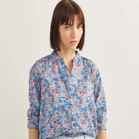 Springfield Women's Long Sleeve Floral Blouse - Blue (Size M) Springfield Women's Long Sleeve Floral Blouse - Blue (Size M)