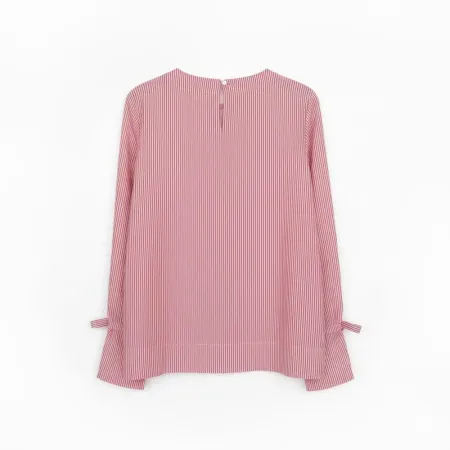 Esmara Cotton Striped Round-Neck Women's Long-Sleeved Blouse