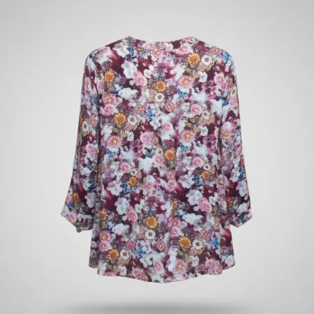 TOYO Brand Women's Floral Print Long-Sleeve Shirt with Button-Up Closure TOYO Brand Women's Floral Print Long-Sleeve Shirt with Button-Up Closure