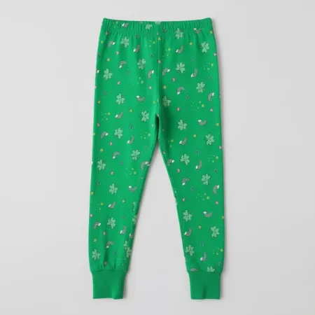 George Kids' and men's Festive Green Shamrock & Rainbow Cuffed Joggers/Leggings