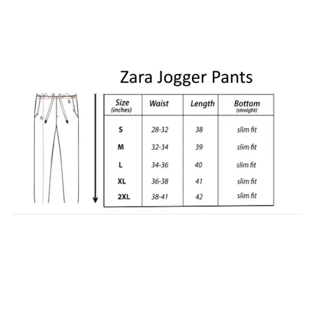New ZARA Unisex Slim-Fit Jogger Pants - Drawstring, Elastic Hem, Size M