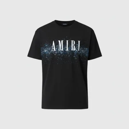 AMIRI Black Splatter Logo T-Shirt - Organic Cotton - Size L - Made in USA AMIRI Black Splatter Logo T-Shirt - Organic Cotton - Size L - Made in USA