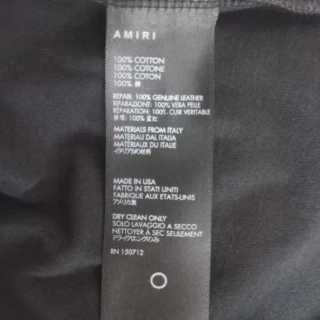 AMIRI Black Splatter Logo T-Shirt - Organic Cotton - Size L - Made in USA AMIRI Black Splatter Logo T-Shirt - Organic Cotton - Size L - Made in USA