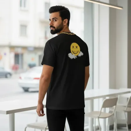Louis Vuitton Embellished Cotton T-Shirt | Golden Brass Collar & Keyhole Rivets | Size M