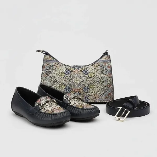 Amara Grandse Turquoise Leather Moccasins & Bag Set – Luxury Comfort & Timeless Style