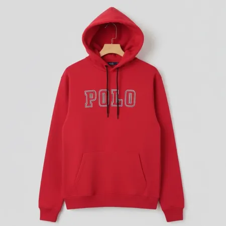 Red Polo Ralph Lauren Graphic Logo Fleece Hoodie