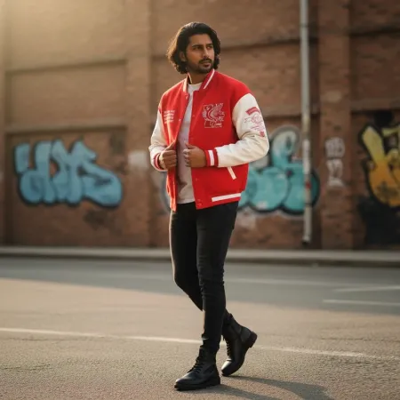 Red & White Dragon Graphic Varsity Jacket - Brooklyn/Florida Edition Red & White Dragon Graphic Varsity Jacket - Brooklyn/Florida Edition