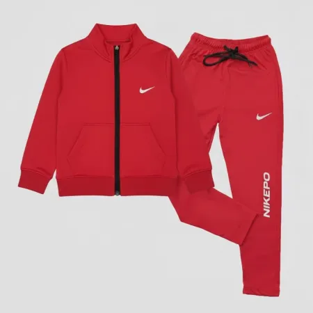 Nike Elite Kids' (Girls& Boys') Full-Zip Basketball Track Suit - Red (3-5 Years)