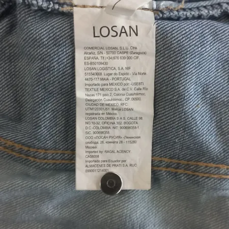 LOSAN Children's Girls' Blue Denim Jacket | Two-Tone Patchwork | Cute Smiley Pins | Ages 1-2 Years