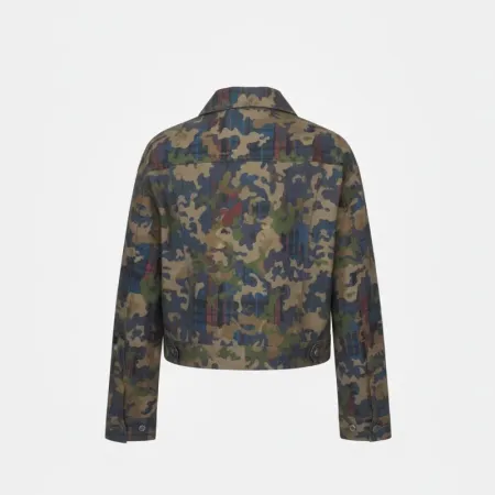 Pamile Short Jacket Camouflage Print Dropped Shoulder Pamile Short Jacket Camouflage Print Dropped Shoulder