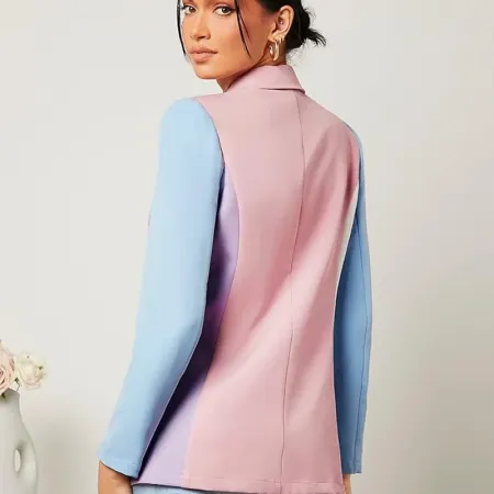 Women's Lightweight Elegant Blazers Color Block Button Casual Lightweight Blazers (Color : Multicolor, Size : Small) Women's Lightweight Elegant Blazers Color Block Button Casual Lightweight Blazers (Color : Multicolor, Size : Small)