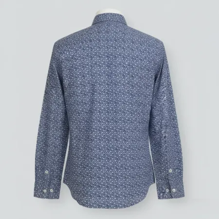 ZARA Men's Cotton Abstract Floral Long Sleeve Shirt - Multicolor