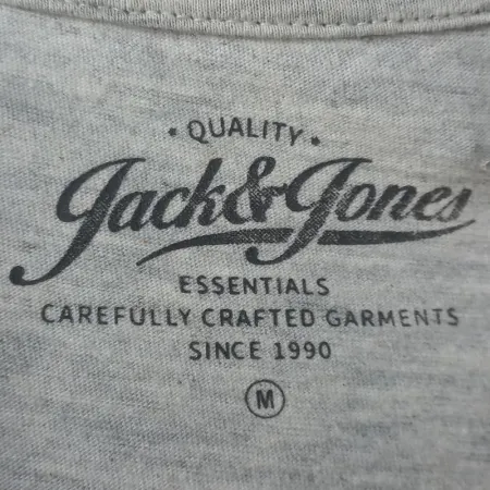 Jack & Jones™ Men's Light Gray Cotton T-Shirt – Medium Fit, Imported
