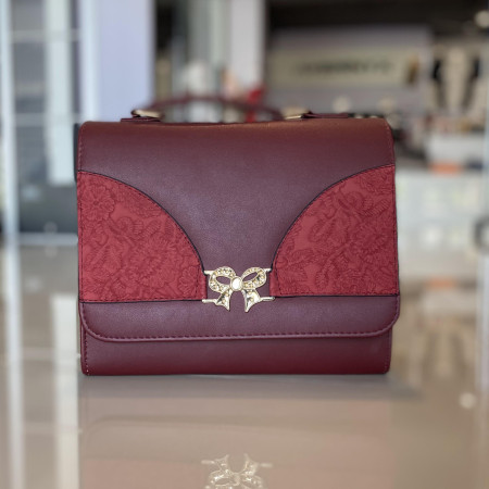 Elegant Burgundy Mini Crossbody  2pc Maroon Bag For Women Elegant Burgundy Mini Crossbody  2pc Maroon Bag For Women